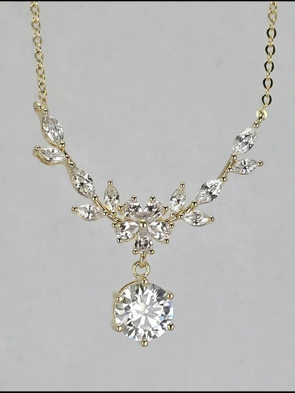 14k Gold-Filled 2.0ct Moissanite Vine Pendant Necklace